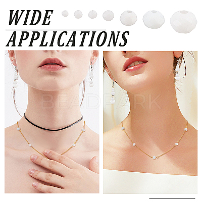 7 Strands 7 Styles Opaque Solid Color Glass Beads Strands EGLA-GO0001-02B-1