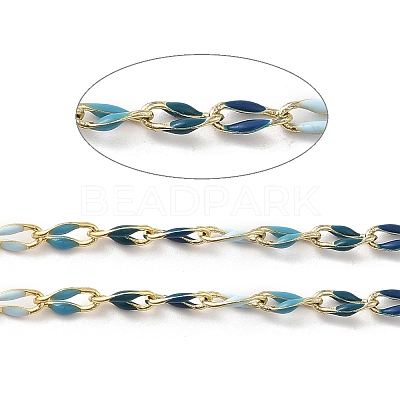 Brass Enamel Curb Chains CHC-C003-13G-11-1