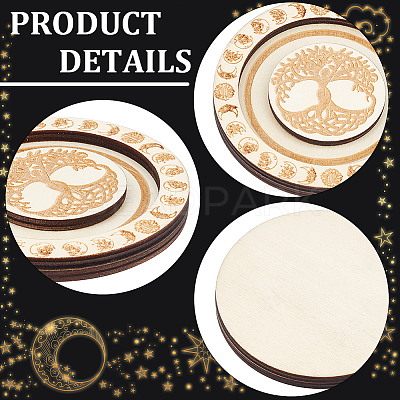 2Pcs 2 Colors Round Wood Bracelet Display Trays AJEW-CN0001-72-1