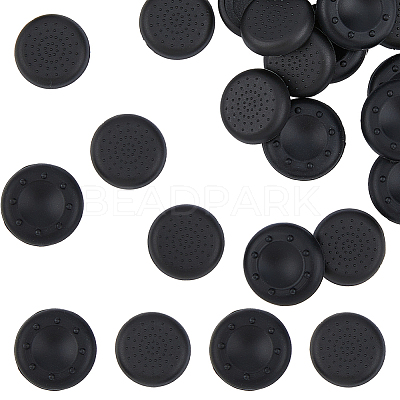 24Pcs 2 Style Silicone with ABS Plastic Replacement Flat Round Thumb Grip Caps SIL-DC0001-19-1