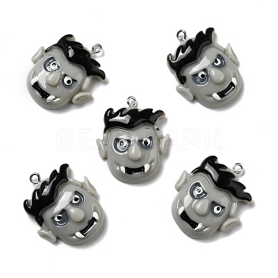 Halloween Opaque Resin Pendants RESI-B011-06-1