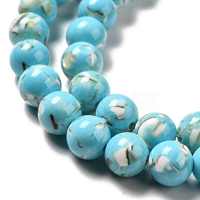 Synthetic Turquoise and Sea Shell Assembled Beads Strands G-D482-01E-07-1