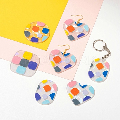 24Pcs 4 Style Transparent Clear Acrylic Pendants KY-LS0001-09-1