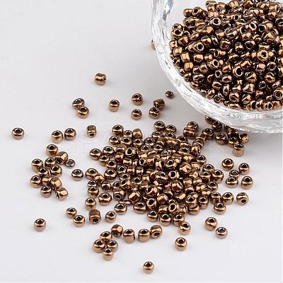 8/0 Electroplated Metallic Colours Round Glass Seed Beads X-SEED-A009-3mm-601-1
