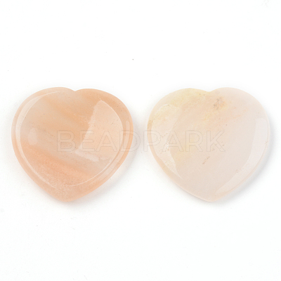 Natural Pink Aventurine Thumb Worry Stone G-N0325-01K-1