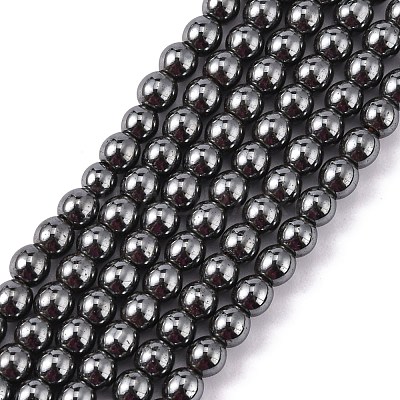 Non-Magnetic Synthetic Hematite Beads Strands X-G-H1624-4mm-1-1