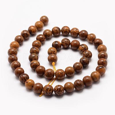 Natural Elephant Skin Jasper/Miriam Stone/Calligraphy Stone Beads Strands G-F512-10mm-1