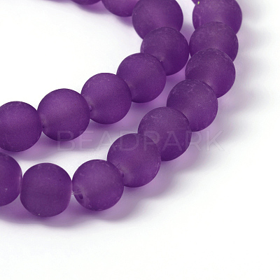Baking Paint Transparent Glass Bead Strands GLAA-S031-8mm-36-1