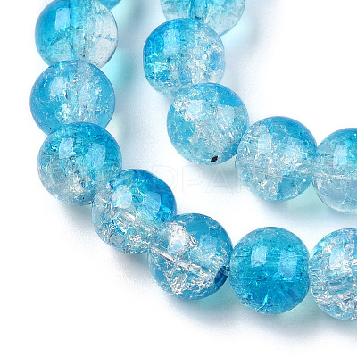 Transparent Crackle Baking Paint Glass Beads Strands X1-DGLA-T003-01A-05-1