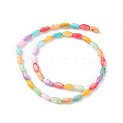 Natural Freshwater Shell Dyed Beads Strands SHEL-M018-13-12-1