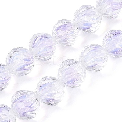 Textured Inner Flower Handmade Lampwork Beads LAMP-T024-07E-1