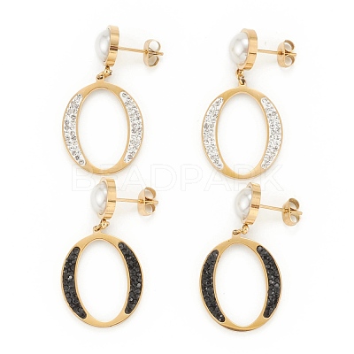 Ion Plating(IP) 304 Stainless Steel Stud Earrings EJEW-P191-15G-1