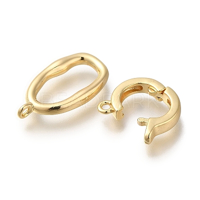 Brass Fold Over Clasps X-KK-H480-15G-1