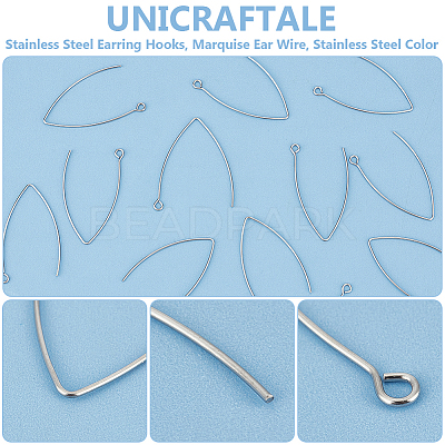 200Pcs 304 Stainless Steel Earring Hooks STAS-UN0058-49-1