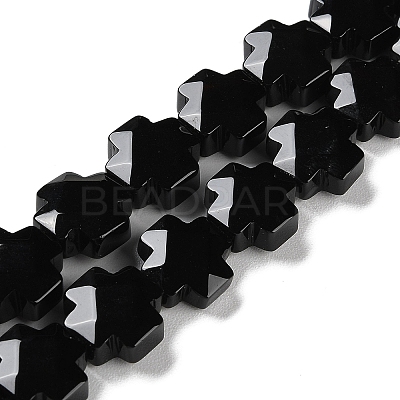 Natural Dyed & Heated Black Onyx Beads Strands G-K357-C06-01-1