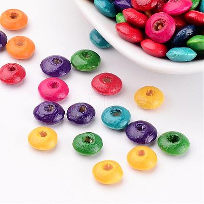Lead Free Rondelle Natural Wood Beads X-TB139Y-1