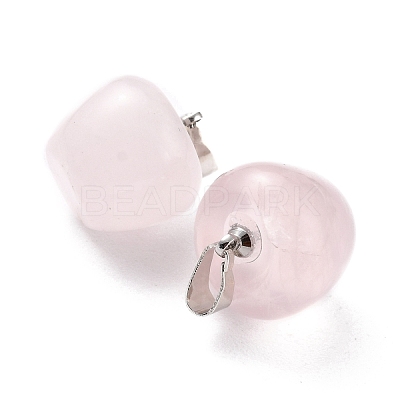 Natural Rose Quartz Pendants G-Z022-01N-1