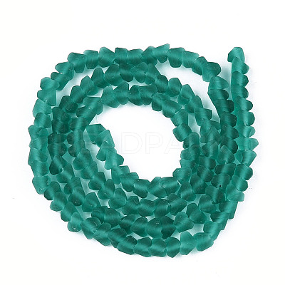 Frosted Transparent Glass Beads Strands GLAA-N016-4mm-04-1