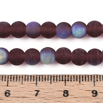 Frosted Transparent Glass Beads Strands LS-GLAA-T032-T6mm-MBB19-1