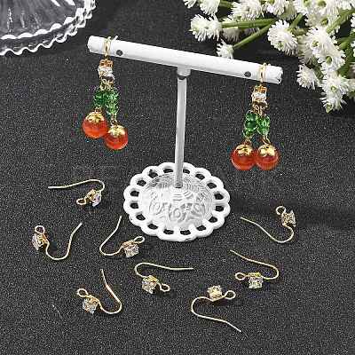SHEGRACE Brass Pave Cubic Zirconia Earring Findings XGRQ4S891-741G-1