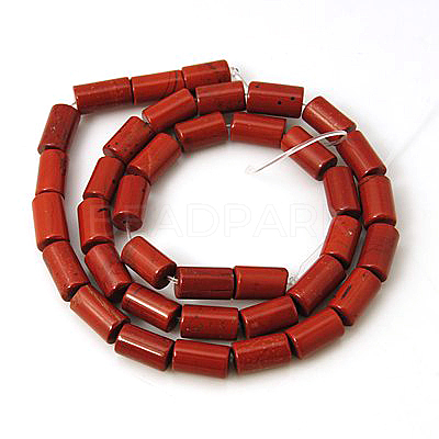 Natural Red Jasper Beads Strands G-E207-10x6mm-1