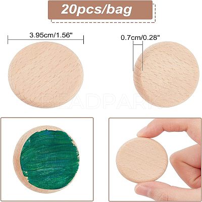 Unfinished Wooden Discs WOOD-WH0030-13-1