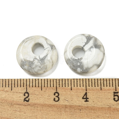 Natural Howlite Donut/Pi Disc Charms G-G142-02N-1