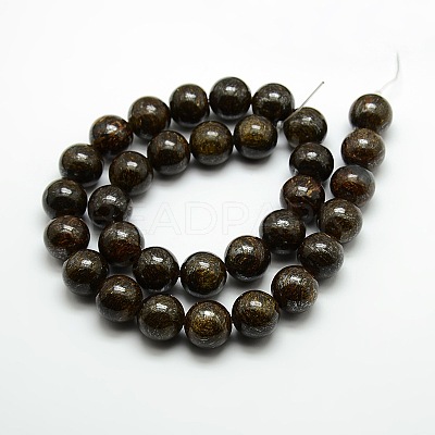 Round Natural Bronzite Beads Strands G-P059C-01-1