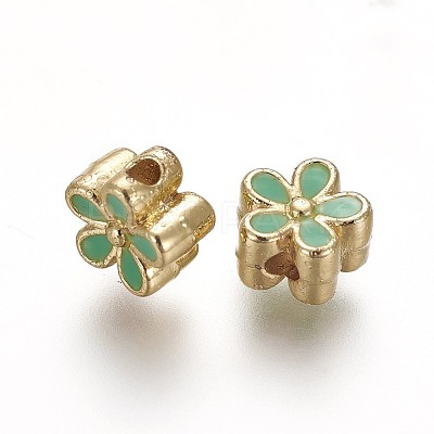 Brass Enamel Beads KK-L179-05A-1