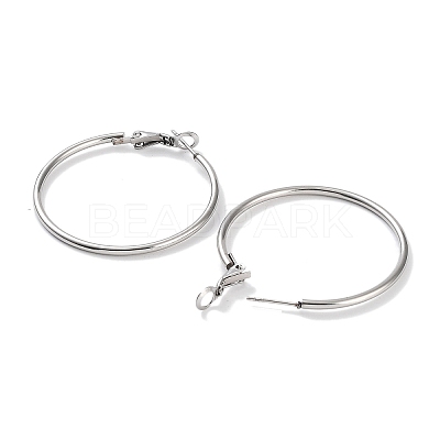 Non-Tarnish Ring 304 Stainless Steel Hoop Earrings for Women Men EJEW-B049-02D-P-1