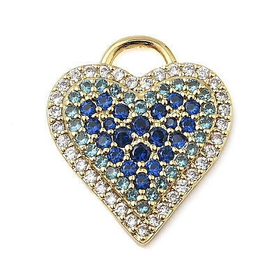 Brass Micro Pave Cubic Zirconia Pendants KK-I276-29G-03-1