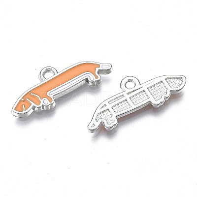 Rack Plating Alloy Enamel Pendants PALLOY-T075-156-1