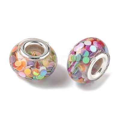 Transparent Resin Rondelle European Beads RESI-S023-20-1