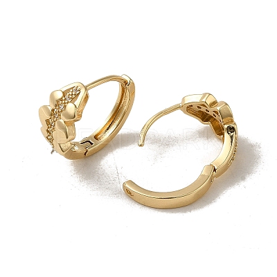 Brass Micro Pave Cubic Zirconia Hoop Earring EJEW-L271-05KCG-04-1