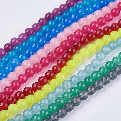 Natural White Jade Bead Strands G-R165-8mm-M2-1