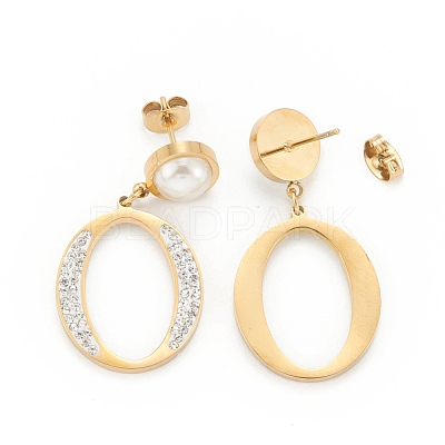 Ion Plating(IP) 304 Stainless Steel Stud Earrings EJEW-P191-15G-1