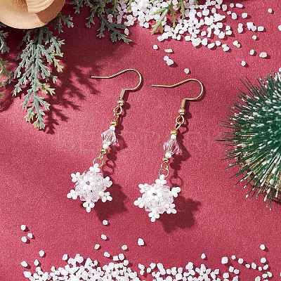 Glass Seed Beads Dnagle Earrings EJEW-MZ00501-01-1