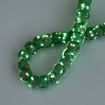 Luminous Handmade Gold Foil Glass Beads Strands FOIL-N029-02A-06-1