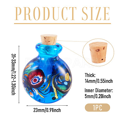 Handmade Lampwork Perfume Bottle Pendants LAMP-TADJ0001-05D-1