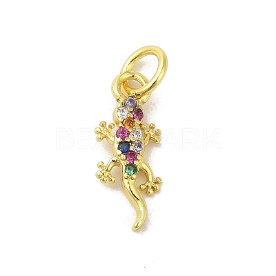 Real 18K Gold Plated Brass Pave Colorful Cubic Zirconia Pendants KK-M283-06D-02-1