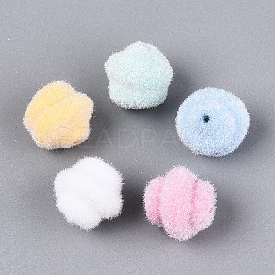 Flocking Opaque Acrylic Twist Beads OACR-T030-14M-B-1