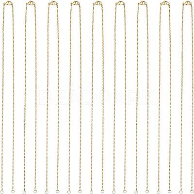 Half Finished 304 Stainless Steel Cable Chain Necklaces STAS-UN0038-66G-1