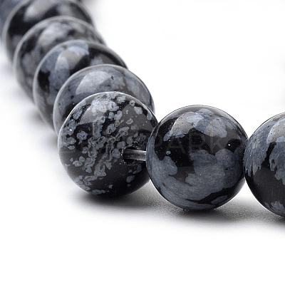 Natural Snowflake Obsidian Beads Strands G-S259-20-10mm-1