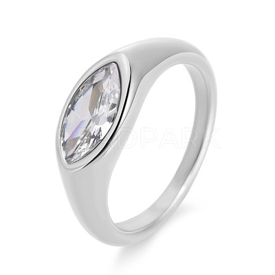 304 Stainless Steel & Cubic Zirconia Finger Rings WG2DB43-02-1
