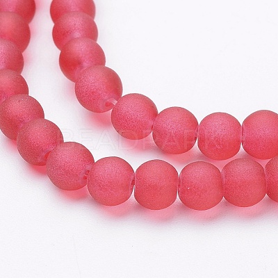 Baking Paint Transparent Glass Bead Strands GLAA-S031-4mm-40-1
