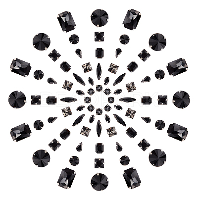 100Pcs 10 Style Sew on Rhinestone RGLA-PH0001-15-1