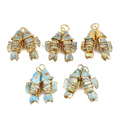 Brass Cloisonne Pendants KK-P251-A01-G-04-1