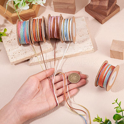 5 Rolls 5 Colors Segment Dyed Macrame Cotton Cord OCOR-TA0004-05B-1