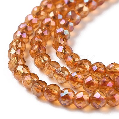 Electroplate Transparent Glass Beads Strands GLAA-H021-01B-FR02-1