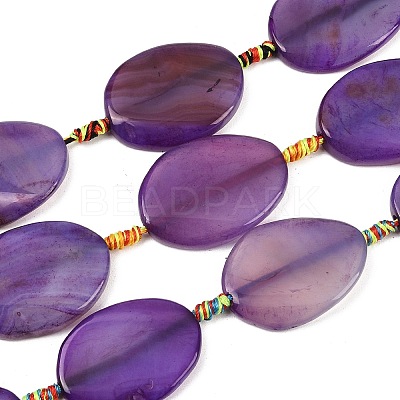 Natural Banded Agate Beads Strands G-P605-L02-05-1